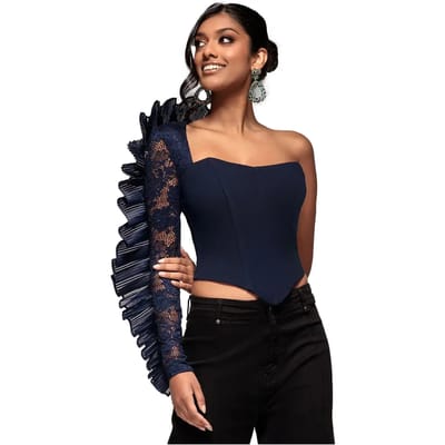 Asymmetrische Korset met Falten en Volants Dames Goddiva