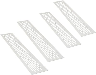 Rooster voor Ventilatie Aluminium Rechthoekig Wit 4 Stuks 44x8 cm Luchtrooster Afvoer