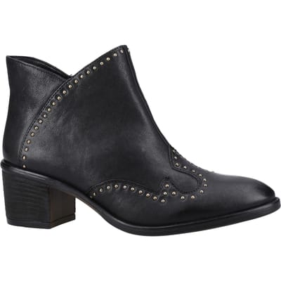 Hush Puppies Waverly Leren Zwarte Damesschoenen