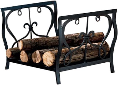 Haardhoutrek - Houtblokhouder - Opslag Binnen Buiten - Stapelbaar Metalen Frame - 45x35x40 cm - Zwart