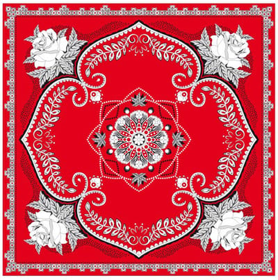 Boerenzakdoek rood - Rode boerenvlag - Trots op de boer - No farmers no food - Bloemenprint - Polyester - rood