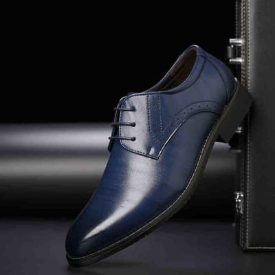 Luxe Heren Oxford Dress Schoenen Echt Leer Handgemaakt Suède Wingtip Veterschoenen Formele Schoenen Heren Bruiloftsfeest Oxford Schoenen 43 blauw