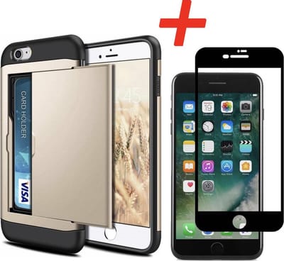 Geschikt voor Apple iPhone 6 / 6s Backcover | Goud | Pasjeshouder