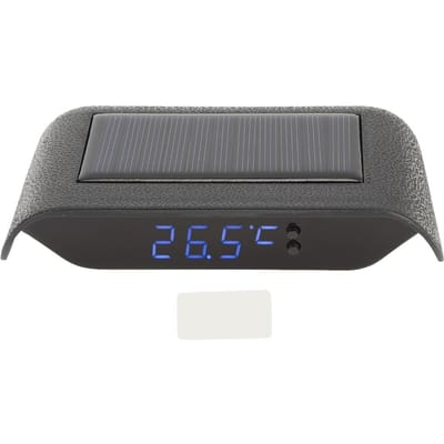 Horloge numérique portable à énergie solaire, lumineuse à LED, pour véhicule, voiture, camion, accessoire bleu