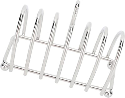 Broodrek Roestvrijstaal - Toastrek Keukenrek - Brood Presenteren - Oude Wereld Charme - 16 x 13 x 8 cm - Zilver