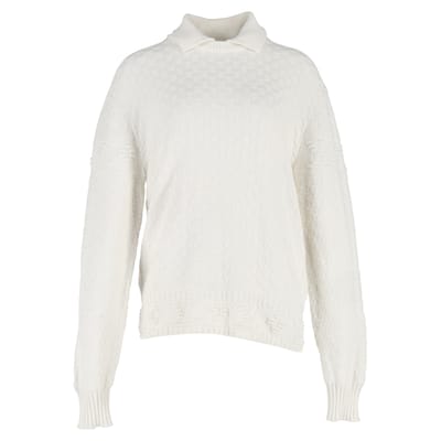 Louis Vuitton trui met kraag van witte wol.