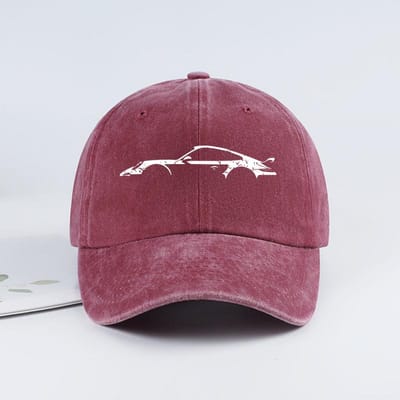 Klassieke Sportwagen Silhouet Baseballpet Mannen Retro Gewassen Katoen Verstelbare Papa Hoed Casual Automobiel Zon Hoed brown