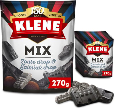 Klene Zout & Salmiak Mix - Drop - Zoute Mix - 8x270g