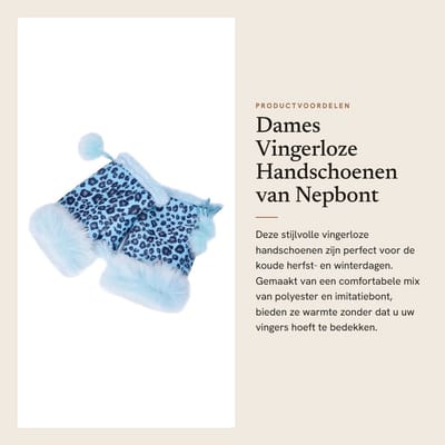 Dailygoods- Vingerloze Wanten - Dames - Winter - Imitatiebont - Verstelbaar - Modieuze Stijl - 15 cm Lengte - Handschoenen