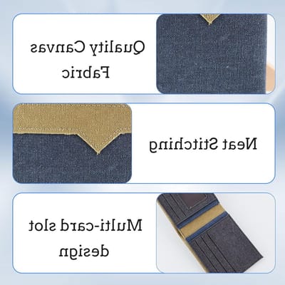 Ruime Denim Portemonnee voor Mannen met ID Venster en 8 Kaartslots - Trendy en Klassiek Blauw