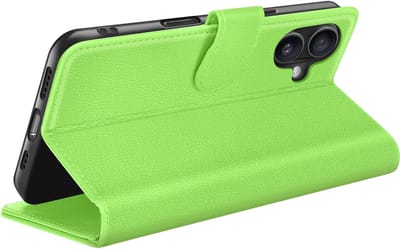 Zanae, Hoesje geschikt voor iPhone 16 - Wallet Case & Magneetsluiting, Groen