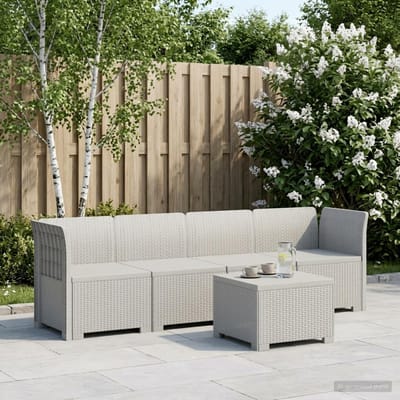 vidaXL - 4-Zits - Tuin - Sofa - Rieten - Look - PP - Wit
