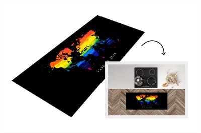 Keukenloper - Loper keuken - Kaart - Pride vlag - Quote - Love - 120x50 cm - Keukenloper vinyl