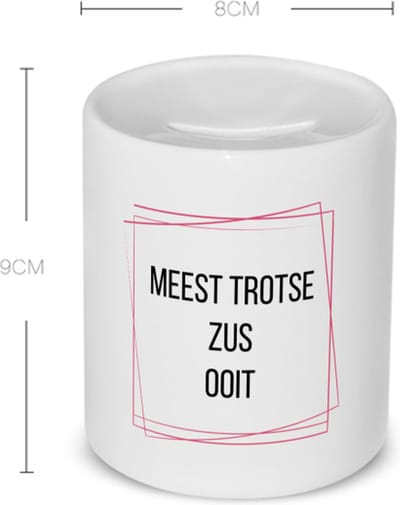 Akyol - meest trotse zus ooit Spaarpot - Zus - trotse zus - verjaardagscadeau - verjaardag - cadeau - cadeautje voor zus - zus artikelen - kado - geschenk - gift - 350 ML inhoud