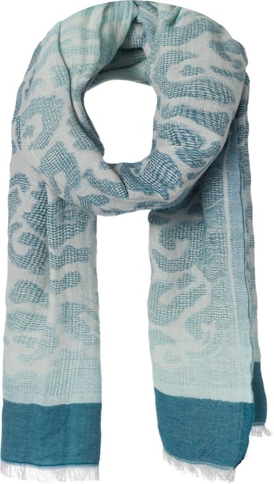 Amor Collections - Sjaal Jungleprint - Katoen - Blauw - 100x200 cm