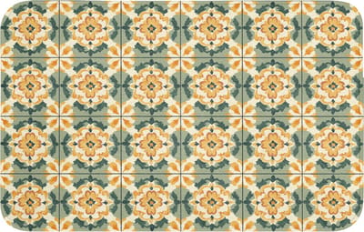 Badmat 80x50 cm - Antislip - Keramiek - Verweerd - Kleurrijk - Badmatten voor badkamer - Badkamermat - Douchemat - Badkamer mat