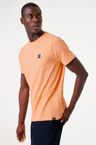 GARCIA Heren Effen T-shirt Oranje Korte mouw