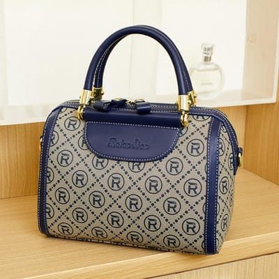 Vintage Boston Tas Grote Capaciteit Draagbare Kussentas Enkele Schouder Crossbody Tas voor Dames blue