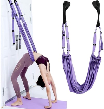 GELLDG Yoga beenstrekker - Polyester/katoen - Omgekeerde strekoefening - Geschikt voor flexibiliteitstraining bij yoga, ballet, pilates, gymnastiek, enz. - Paars