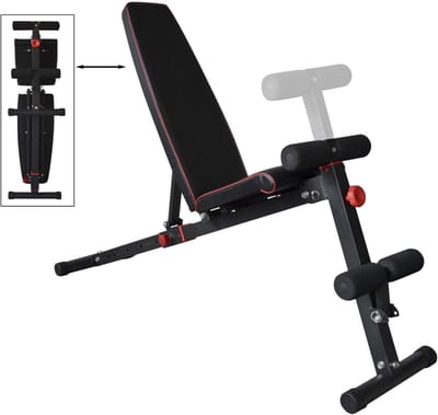 Halterbank Schuine Bank - Fitness Bank - Kracht Training - Verstelbare Rugleuning - 150x40x45 cm