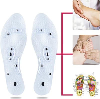 WiseGoods Magnetische Massage Inlegzolen - Inlegzooltjes Schoen - Acupressuur Schoenzolen - Gewichtsverlies - Transparant - 38-45