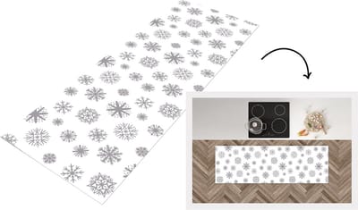 Keukenloper - Loper keuken - Sneeuwvlok - Design - Winter - 150x50 cm - Keukenloper vinyl