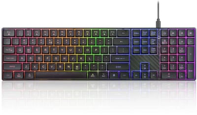 Perixx Periboard-329 Bedraad Toetsenbord – Grote letters – Scissor Mechanisme – RGB Verlichting – Stille Toetsen – QWERTY/US – Full Size