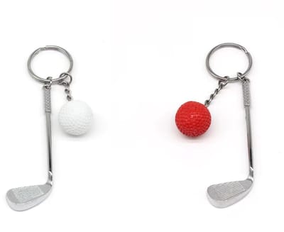 Dailygoods- Sleutelhanger Golf - 2 Stuks - Metalen Sleutelhanger - Sport Souvenir - Cadeau-idee - Hoogwaardige Materialen - 8,5 x 2 cm - Sleutelring