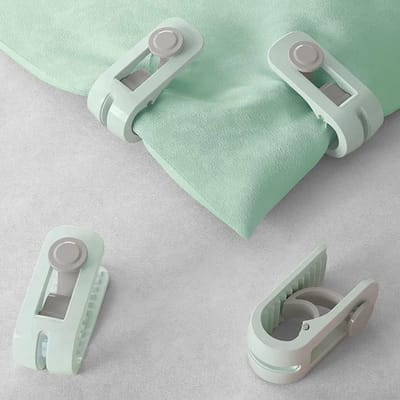 *** 6-delige Dekbed Clips Set - Inclusief Handig Opbergdoosje - Voor een Perfect Geordend Bed - Groen - Ideaal voor Lakens en Dekbedden! van Heble® ***