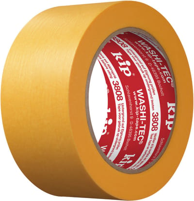 Kip 3808 WASHI-TEC® Goldkrepp® - Professionele schilderstape van topkwaliteit, 48 mm x 50 m | dunne washi-tape voor afplakken, schilderen en lakken, schilderstape voor schilderwerk en renovaties