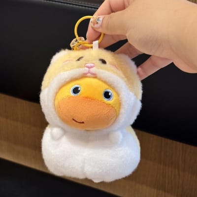 Schattige Cartoon Capybara Zachte Pluizige Capybara Lulu Hanger Sleutelhanger Cosplay Verkleed Tas Hanger Charms Cadeau brown