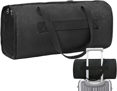 Vliegtuigbed Peuter - Reisbed Kinderen - Comfortabel Reizen - Opvouwbaar tot Tas - 76x43 cm - Zwart