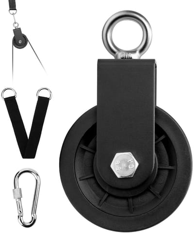 Nylon Katrol Set - Touw Wiel - Thuis Fitness - Stille Soepele Werking - 88 mm - Zwart