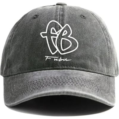 Fubu Fb Baseballpetten Verweerde Petten Dad Cap Mannen Vrouwen Retro Buiten Zomer Verstelbare Petten Casual Veelzijdig Zonbescherming Adjustable gray