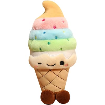 25cm Regenboog IJsje Pluche Pop Met Benen Schattig Kleurrijk Zoet Pluche Speelgoed Huisdecoratie Cadeau Voor Kinderen about 25cm beige