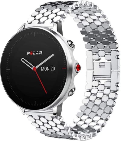Strap-it Stalen schubbenpatroon bandje - geschikt voor Polar Grit X / Grit X Pro / Vantage M / M2 / M3 / V3 - zilver