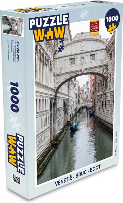 Puzzel Venetië - Brug - Boot - Legpuzzel - Puzzel 1000 stukjes volwassenen