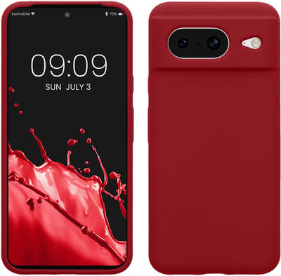 kwmobile telefoonhoesje geschikt voor Google Pixel 8 - Hoesje met siliconen coating - Smartphone case in rabarber rood