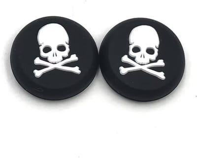 Controller gripjes - Thumb Grip - Zwart/Wit - Skull - 1 paar - Game grips - CHPN