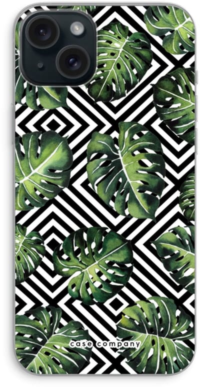 Case Company® - Hoesje geschikt voor iPhone 15 Plus hoesje - Geometrische jungle - Soft Cover Telefoonhoesje - Bescherming aan alle Kanten en Schermrand