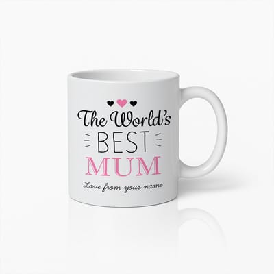 Werelds Beste Mama Mok – Gepersonaliseerde Koffiebeker met Hartjes – Perfect Cadeau voor Moederdag of Verjaardag