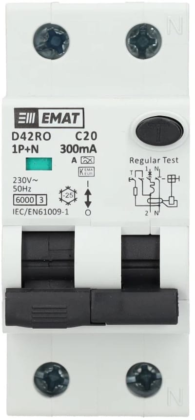 EMAT aardlekautomaat C20 1P+N 300mA Type A (85006427)