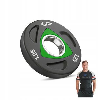 Marbo Sport - Olympische halterschijf - Olympic Weight Plate - 1,25 kg - Polyurethaan - Boring 51,5 mm - Voor krachttraining en thuisgym en Home Gym - Zwart