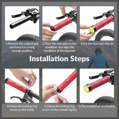 Fietsstuurgrepen - Handvatten - Comfortabel Fietsen - Antislip Grip - 142 mm Lengte - Zwart