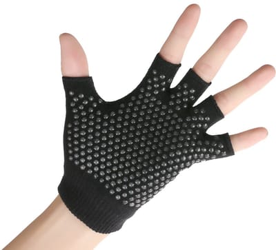 Vingerloze winterhandschoenen - Anti-slip - Warme handschoenen - Met extra grip - Vingerloos - Fingerless gloves - Zwart - One size - Jonyx