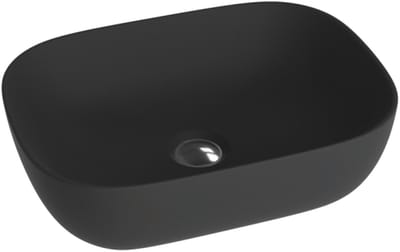 LAVITA COSTA - Opzetwastafel Rechthoek - 46cm - Zwart Mat - Dunne Rand - Modern Design - Zonder Kraangat