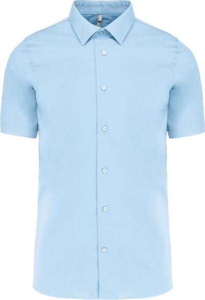 Heren stretch overhemd korte mouwen merk Kariban maat 3XL Lichtblauw