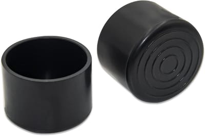 Grote Stoel Leg Caps voor Meubels - Vloerbeschermers van PVC en Rubber voor Ronde Poten, 4 Stuks, 40mm Zwart