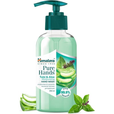 Himalaya Pure Hands Tulsi Aloe Vera Handwas 250ml Zachte pH-gebalanceerde Diepreinigende Vloeibare Zeep voor Zachte Frisse Hygiënische Handen blue
