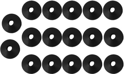 JHUBERS- Toiletbrilscharnierfitting 16 Stuks - Rubber Kegelbevestiging - Antislip - 8 mm Diameter - Buitendiameter 25 mm - Stabiele Pasvorm - Toiletbrilbevestiging
